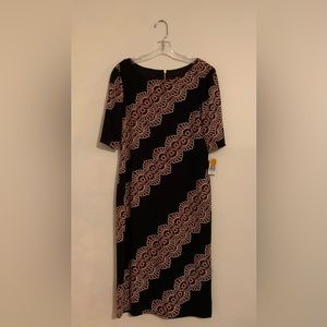 NWT! RN STUDIO BY RONNI NICOLE Women’s Black/Rust Dress w/Floral Design ~ Sz 10